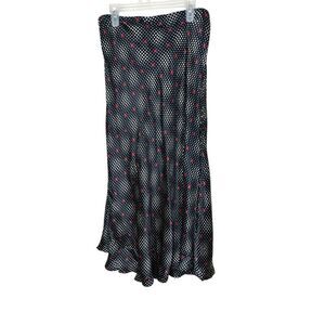 Salaam Black Red Polka Dot Maxi‎ Skirt Size Small